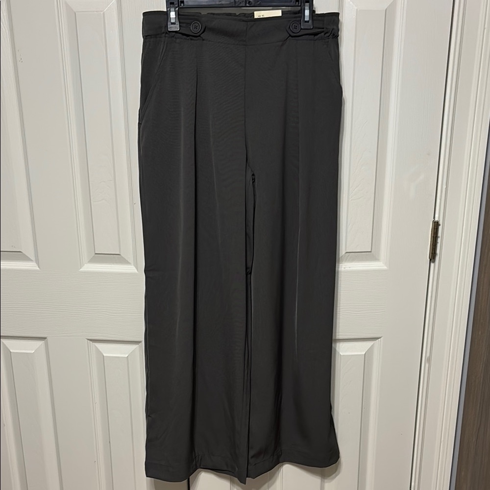 Max Studio Button Tab Wide Leg Trouser